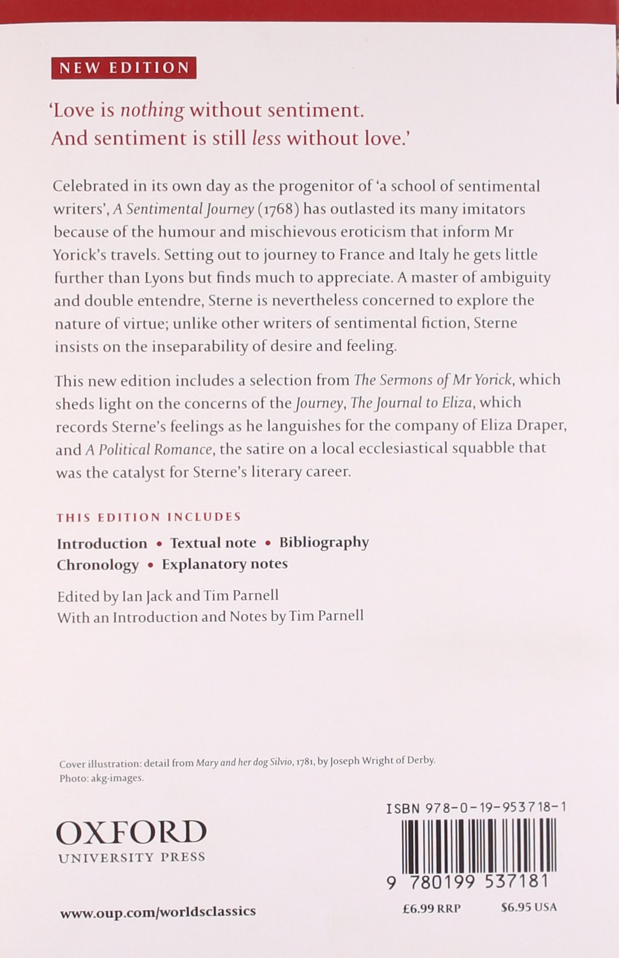 A Sentimental Journey and Other Writings