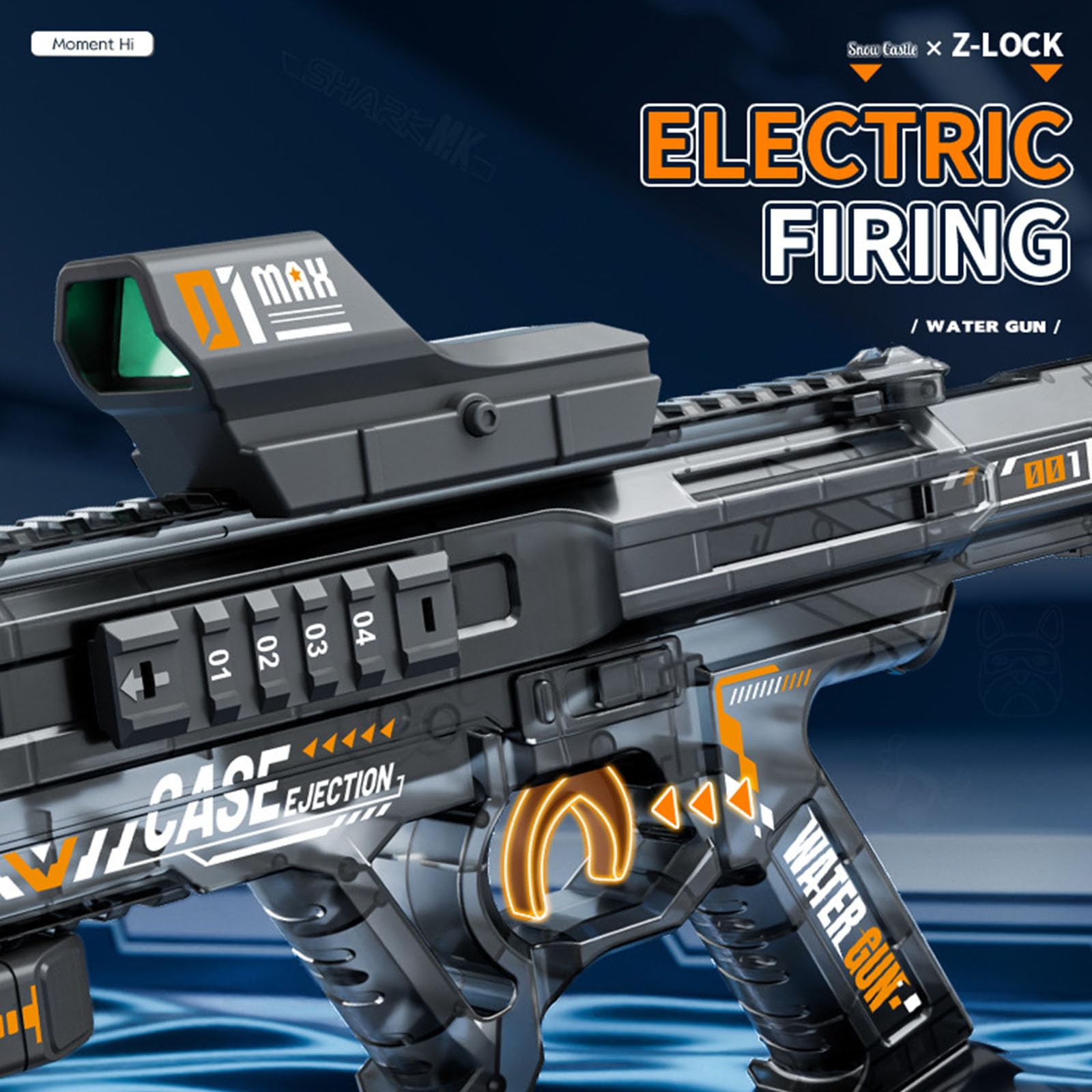 Juguete de Pistolas de Agua de Disparo Continuo con luz Intermitente, Tanques Grandes para diversión en la Piscina en Patio Trasero y Juego de en Agua, Juguete eléctrico para Juegos de