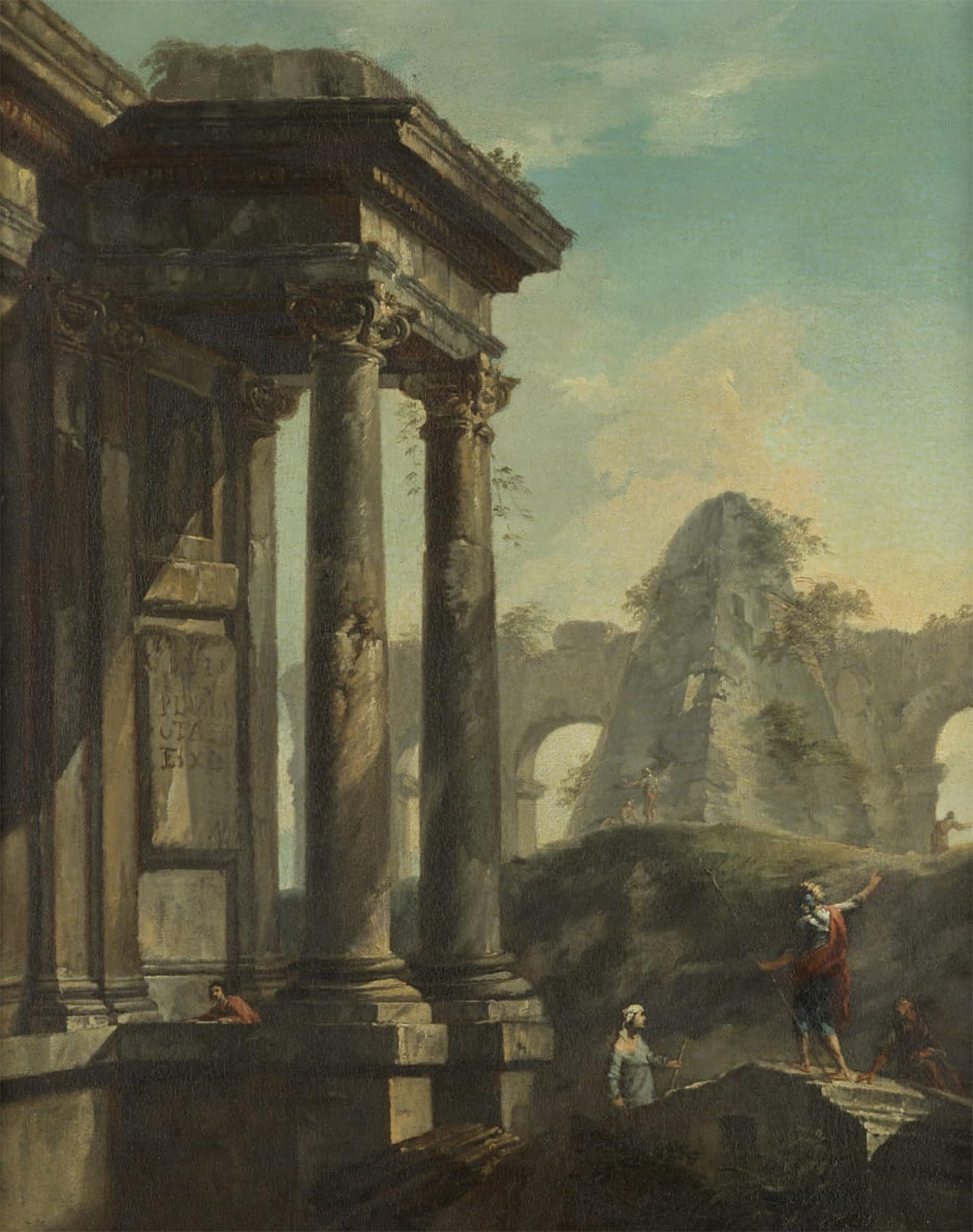 Serendipitp No Frame Vintage Picture Print On Canvas Wall Art Poster Roman Ruins Landscape By Paolo Pannini Artwork Print Poster For Wall Decor 60X90cm