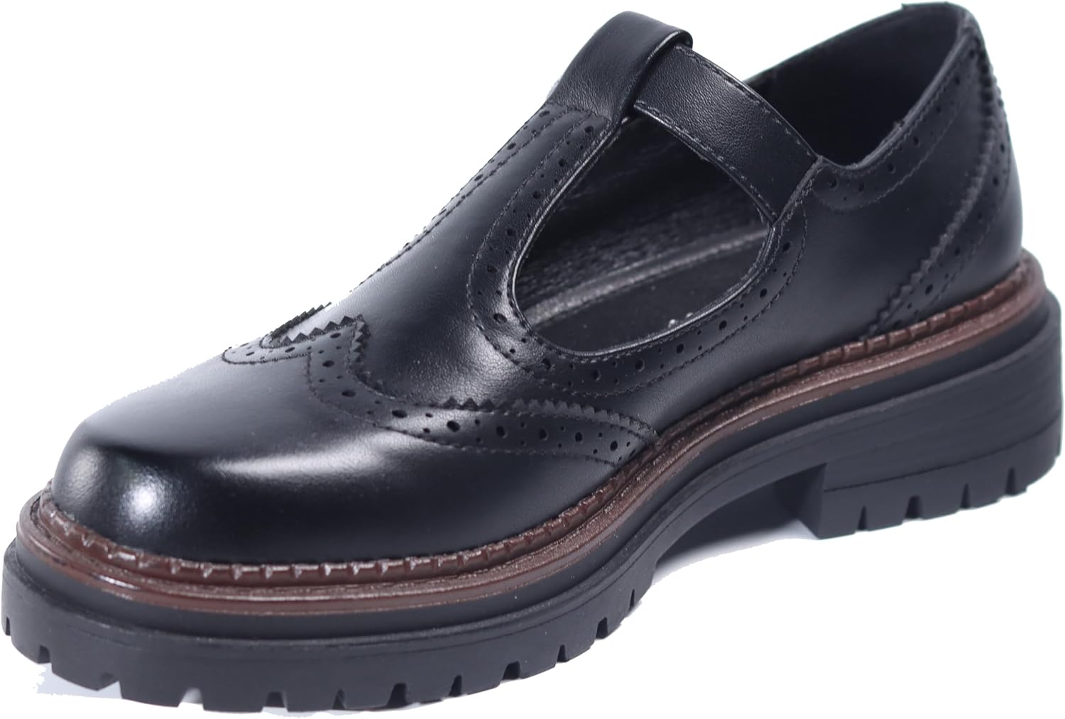 Women's T-Strap Platform Mary Jane - Non-Slip Oxfords