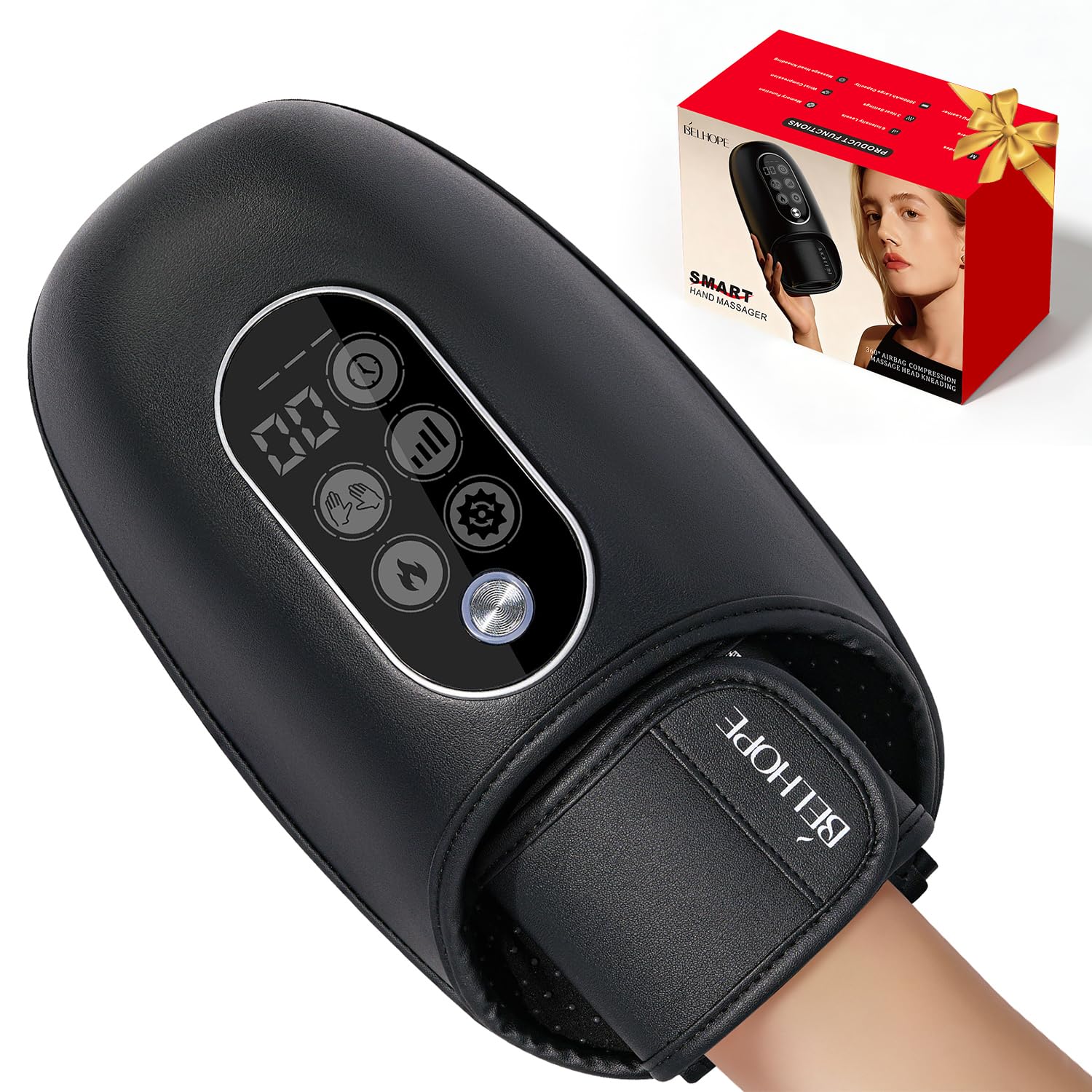 Hand Massager with Heat and Compression Hand Massage for Arthritis and Carpal Tunnel Relief 6 Intensities with Wrist