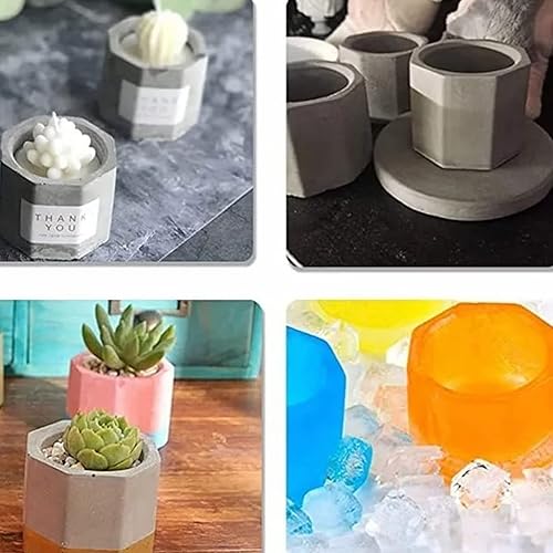 Miniatura 4 de Molde de silicona de hormigón, 3 piezas de moldes de silicona para macetas de plantas suculentas, moldes de silicona para hormigón, moldes de vidrio