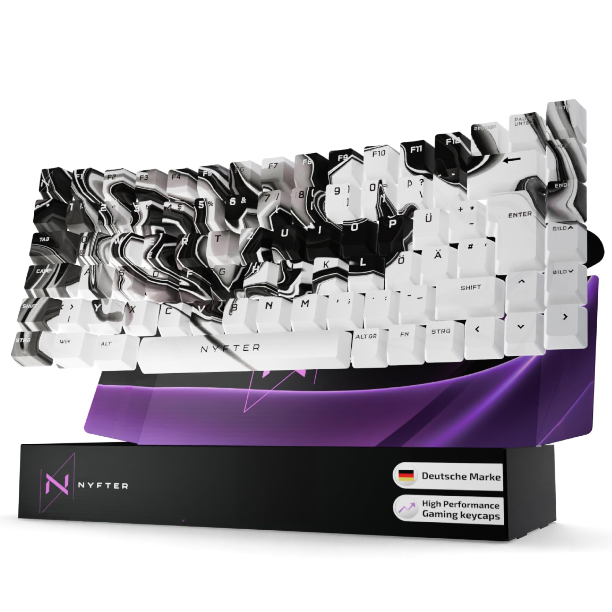Nyfter - Premium Liquid Keycaps ISO 60% und 75% Custom Keycaps ISO Layout für Mechanische Tastaturen (75%)