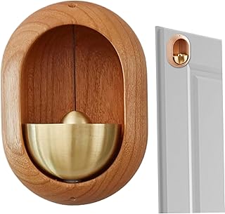 Shopkeepers Bell for Door Opening Oval-Shaped Door Harp Magnetic/Adhesive Door Entry Chime Wooden Decorative Door Chime for Entrance, Fridge & More