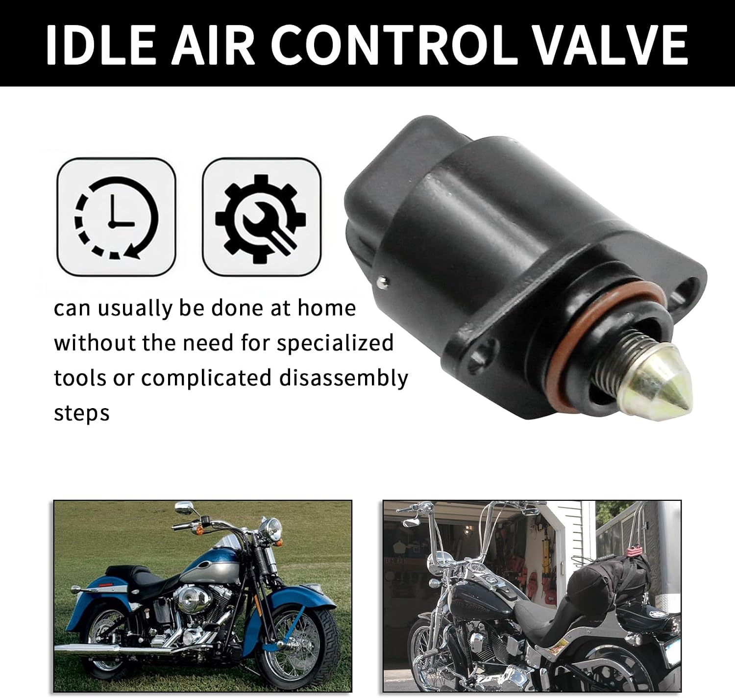 27658-06 Idle Air Control Valve IAC Motor Replacement for Softail Springer 2006-2007 Replacement for Fat Boy 2006-2015, Replaces 27658-06