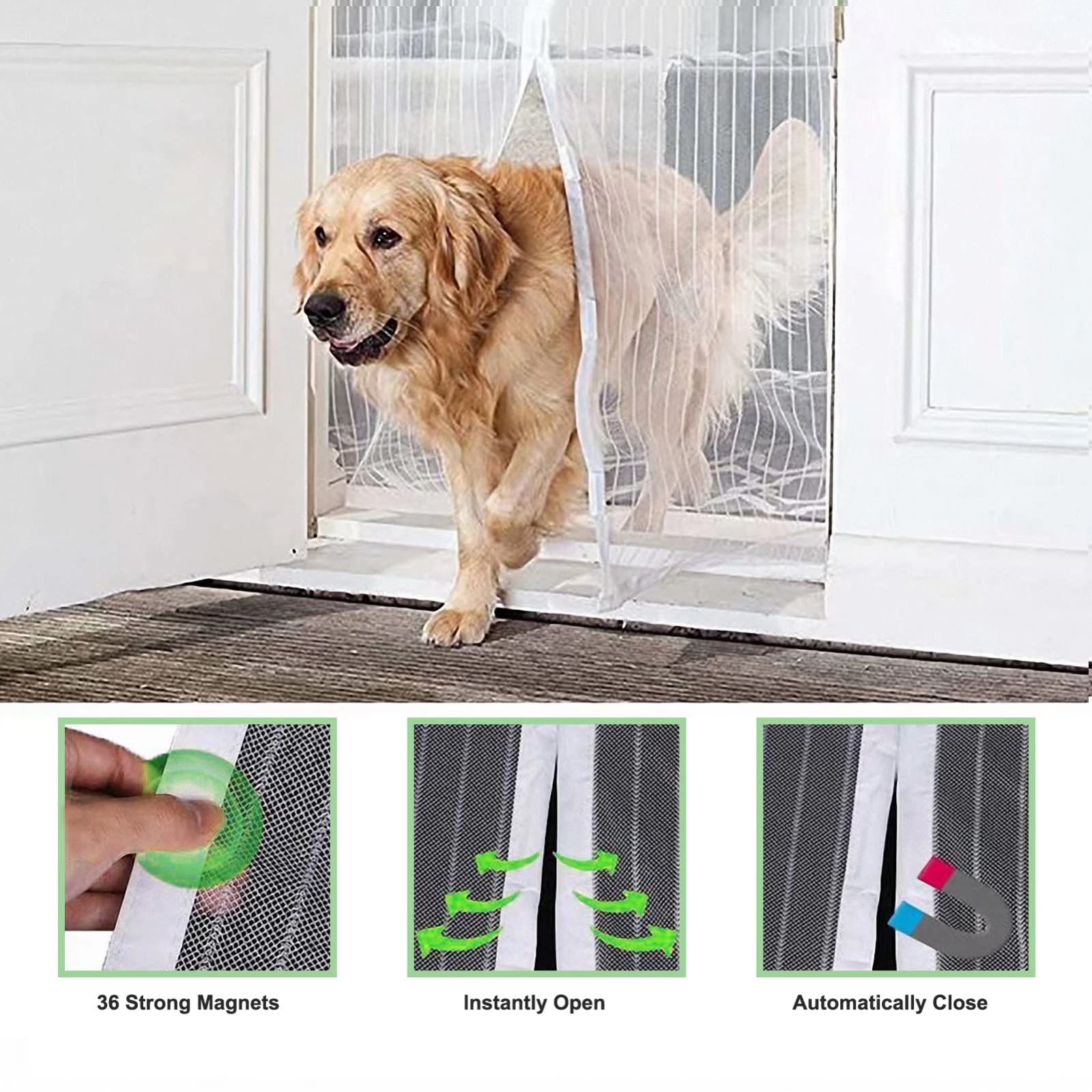 Magnetic Fly Screen Door Curtain, Magnetic Fly Door Screen Double - Image 3