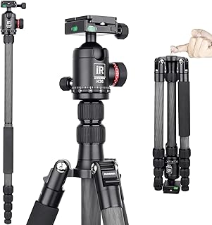 10 Layers Carbon Fiber Travel Tripod Monopod-INNOREL RT55C with 36mm panoramic Ball Head 360 Degree and Carrying Case Professional Lightweight Compact Tripods for Digital Camera Camcorder DSLR