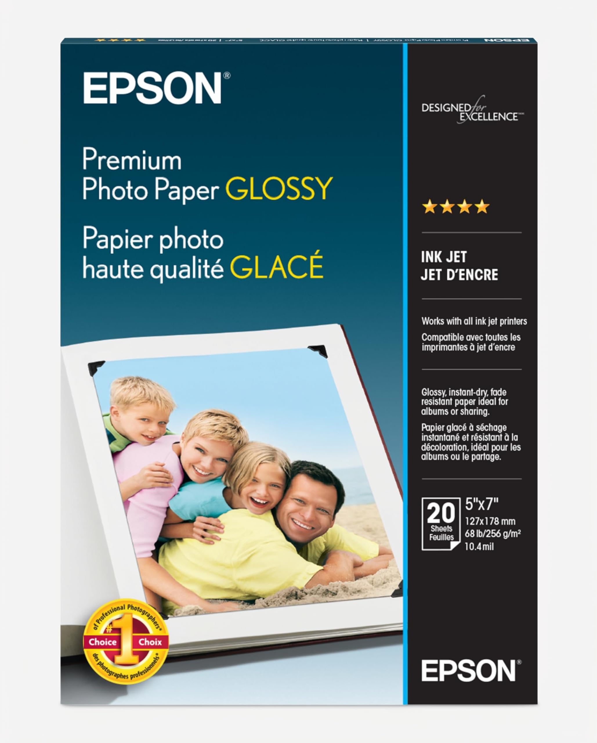 Amazon.com : Epson Premium Photo Paper Glossy 5x7 20 sheets