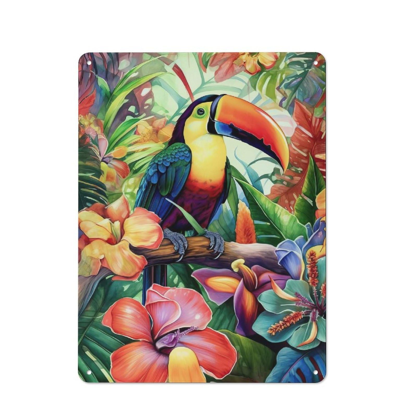 Junmoney Exotic Jungle Wall Art For Living Room Or Hallway, Rustic Metal Sign 40X30cm, For Home Interiors, Feature Walls And Decorative Displays