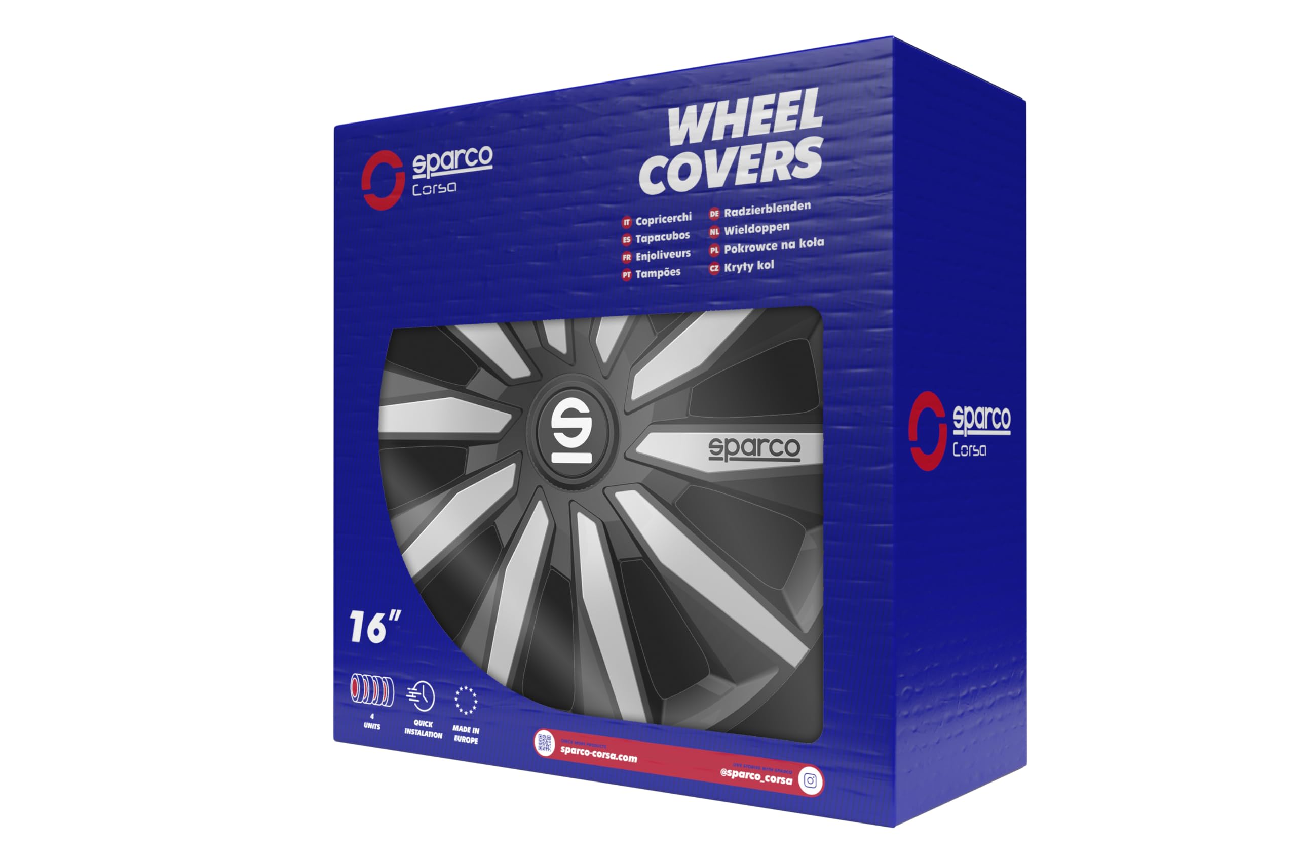 Sparco Wheel Covers Milano - 16-inch - Black/Silver - Set of 4 pieces — view 7