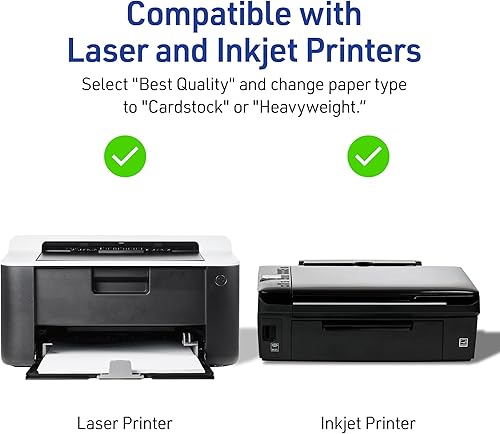 Vista 7 de Avery Tarjetas de Mesa Imprimibles, 3.5" x 11" pulgadas, Blancas con Borde en Relieve, 50 Tarjetas de Lugar en Blanco para Impresoras Láser