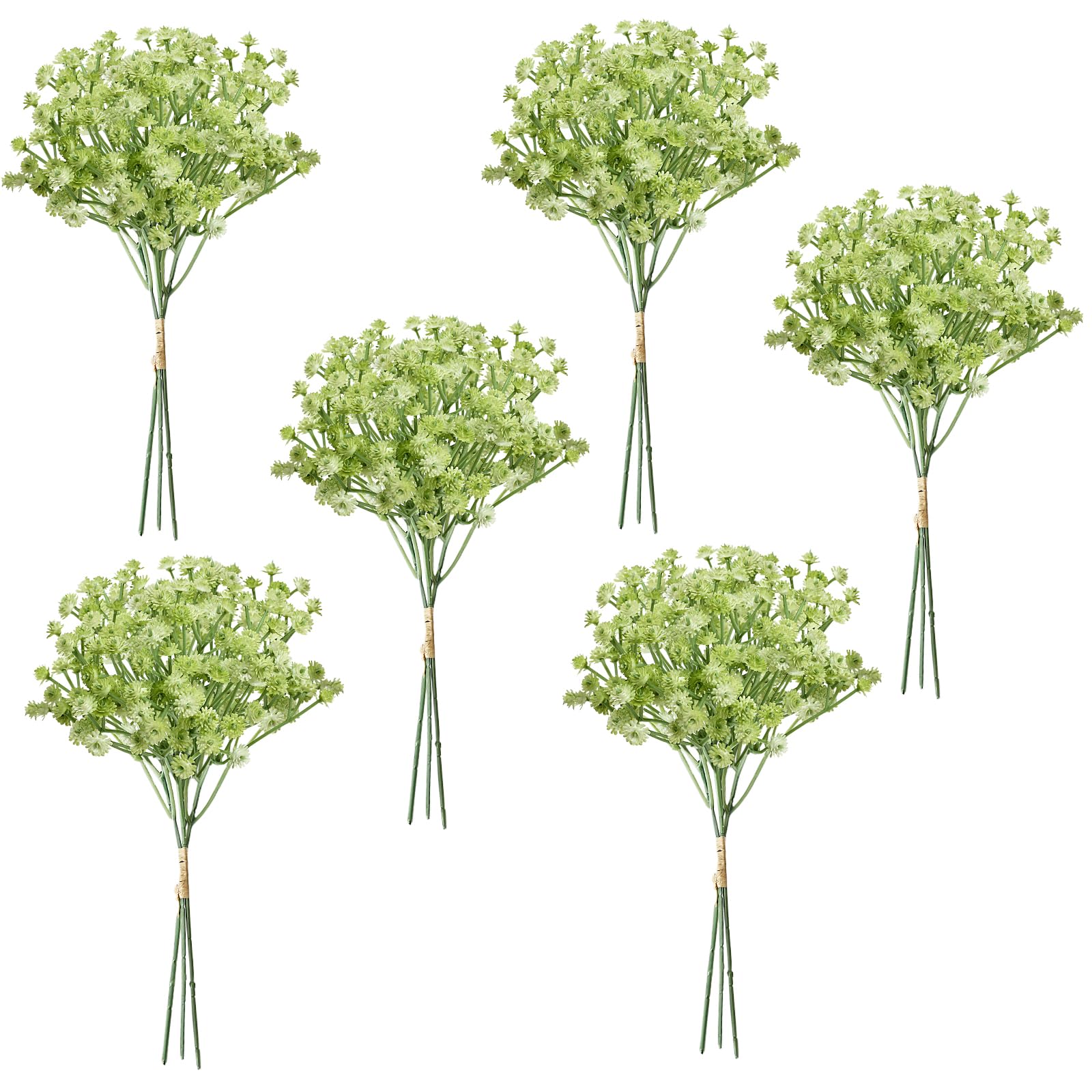 Nagobi 18 Pcs Green Artificial Baby's Breath