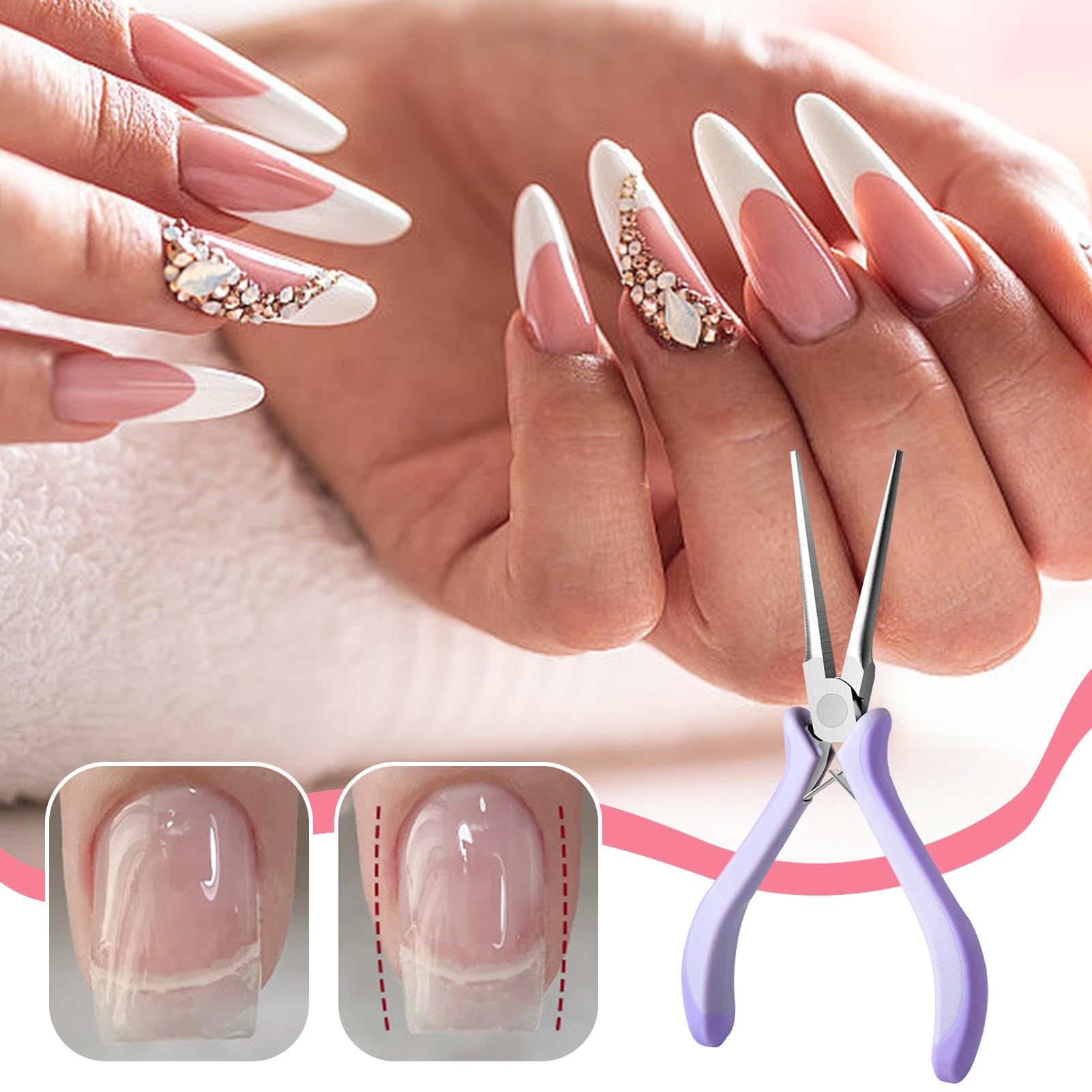 Amazon | ネイルアートピンセット、ネイルアート用ネイルピンセット