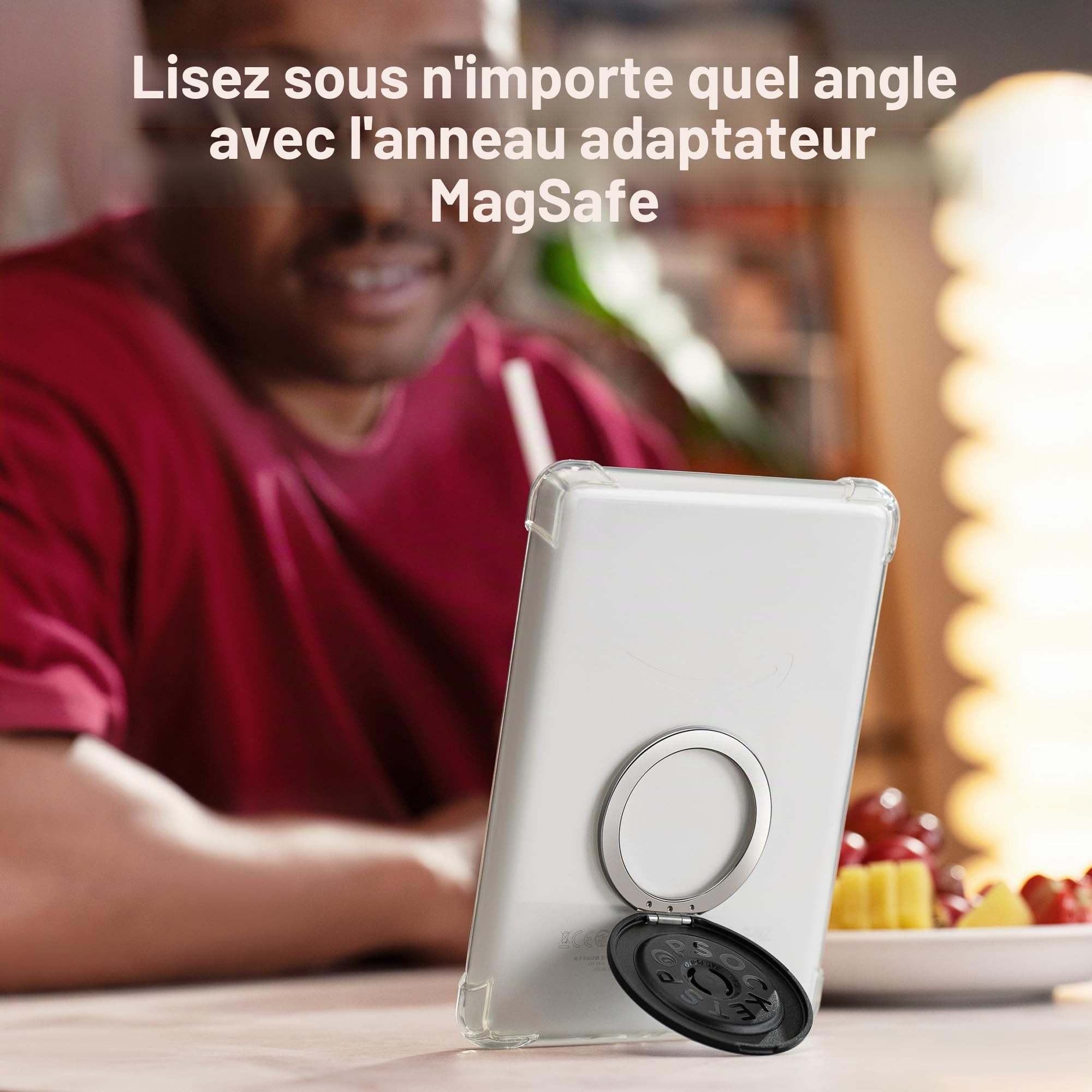 PopSockets Kick-Out Grip pour MagSafe, Support Réglable Portrait ou Paysage, Support Magnétique, Black - Black