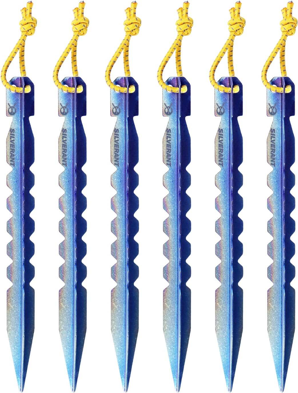 SILVERANT Titanium Tent Stakes, Heavy Duty Tent Spikes