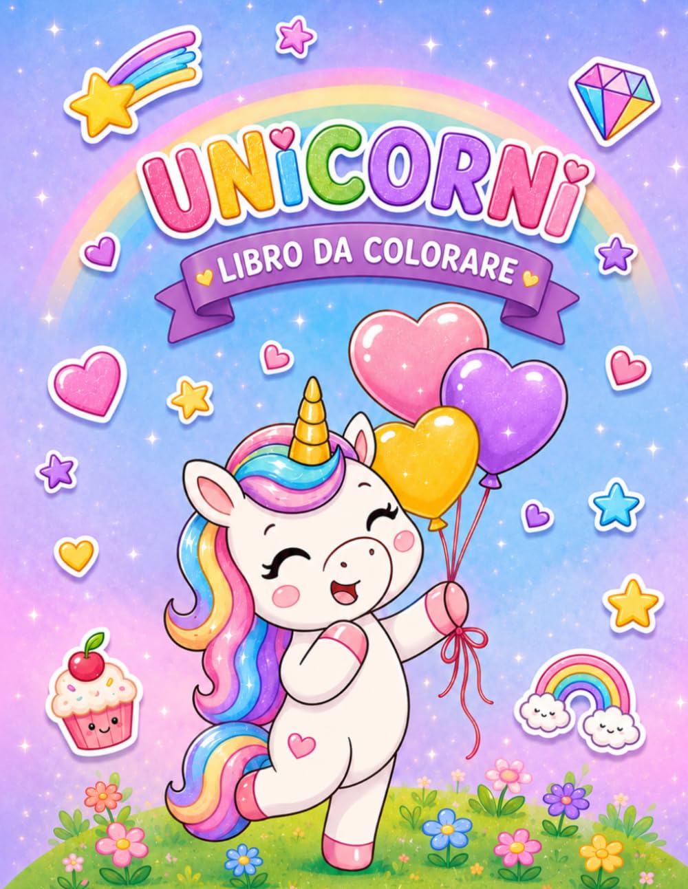 UNICORNI libro da colorare: Cozy Cute Edition – 50 teneri unicorni e magiche avventure da colorare