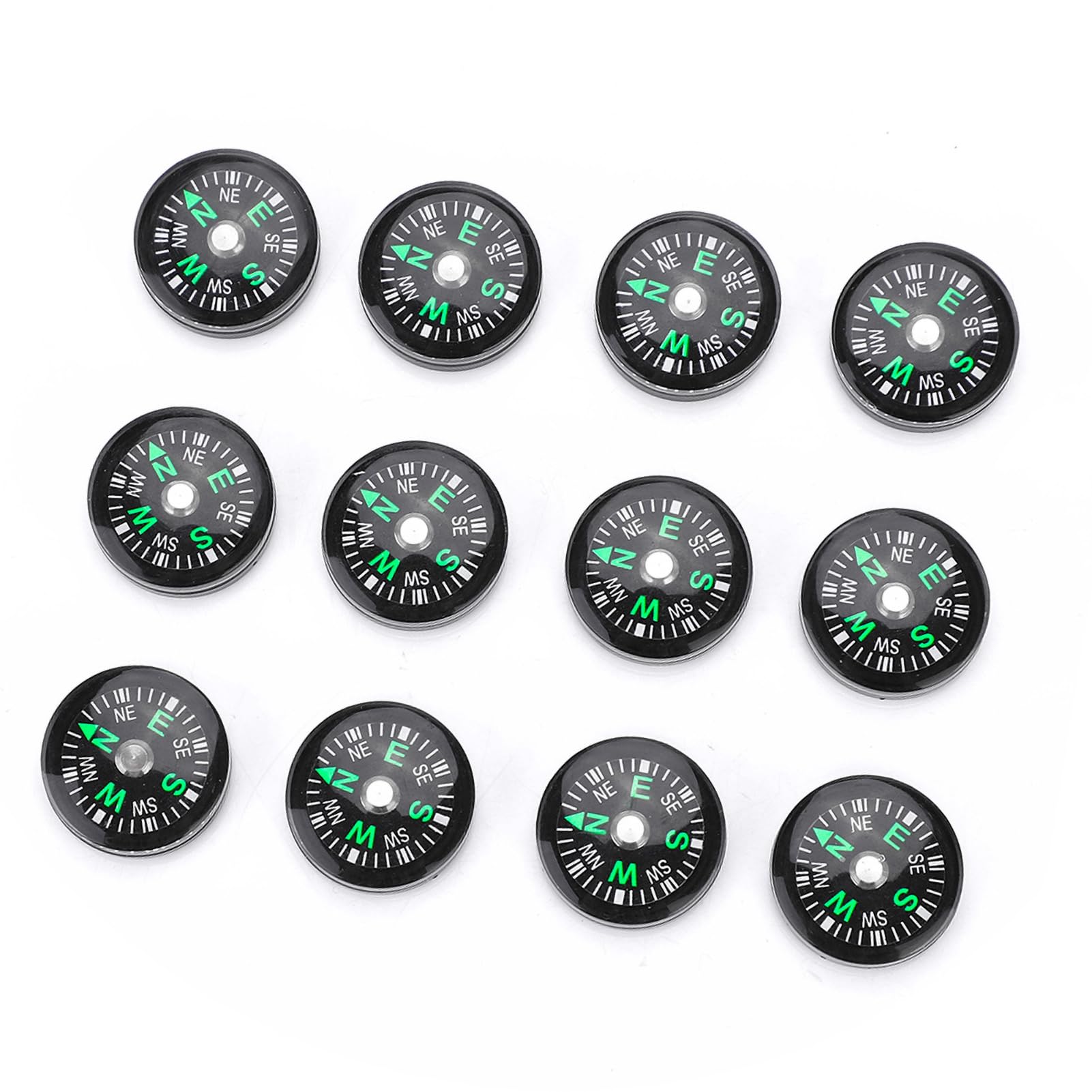 20mm 12pcs Mini Pocket Oil Filled Compass, Small Compass Liquid Filled Mini Compass for Hiking Camping Outdoor Activities Accessory