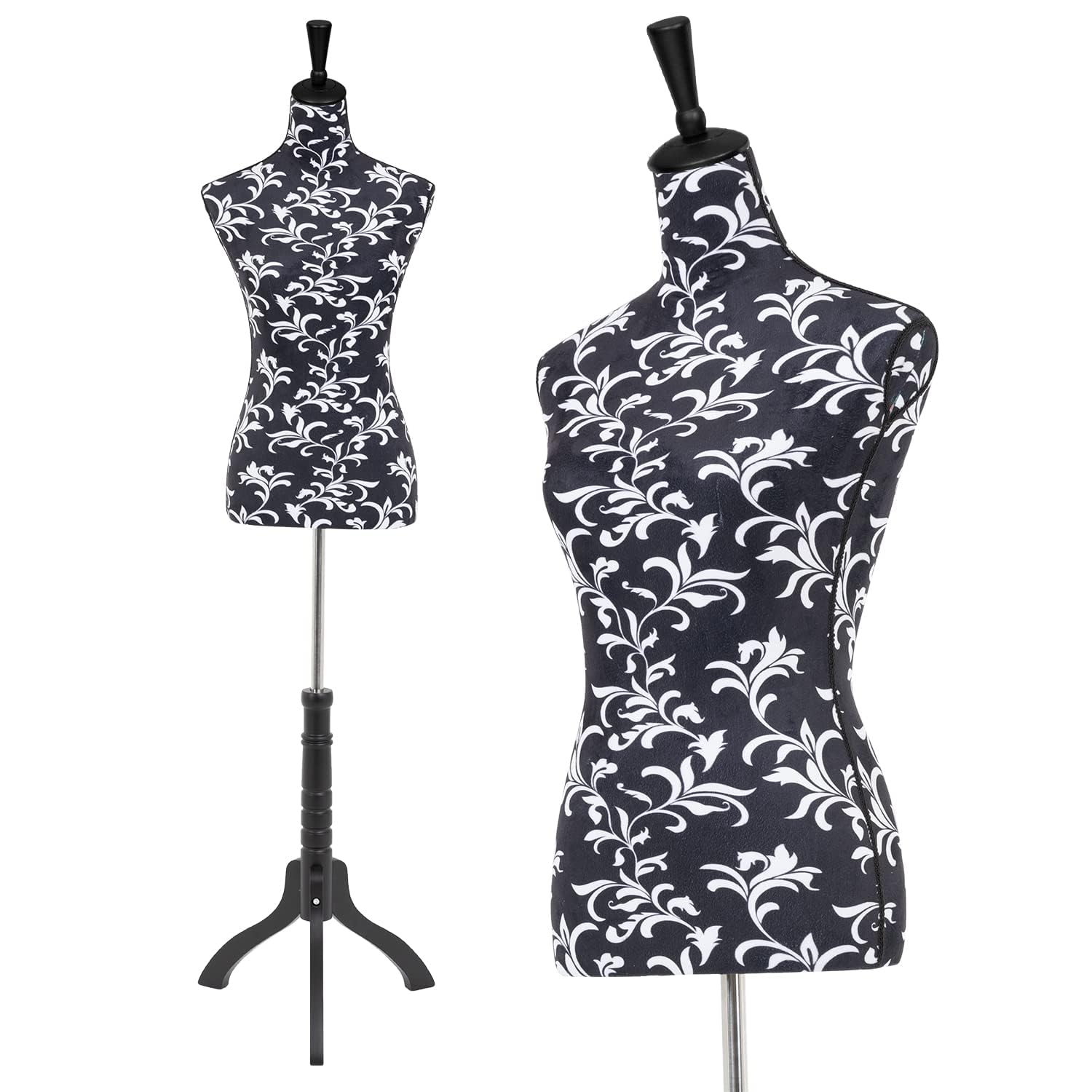 Classic Female Mannequin Dress Form with Wide 53-67 Inch Height Adjustable Tripod Stand