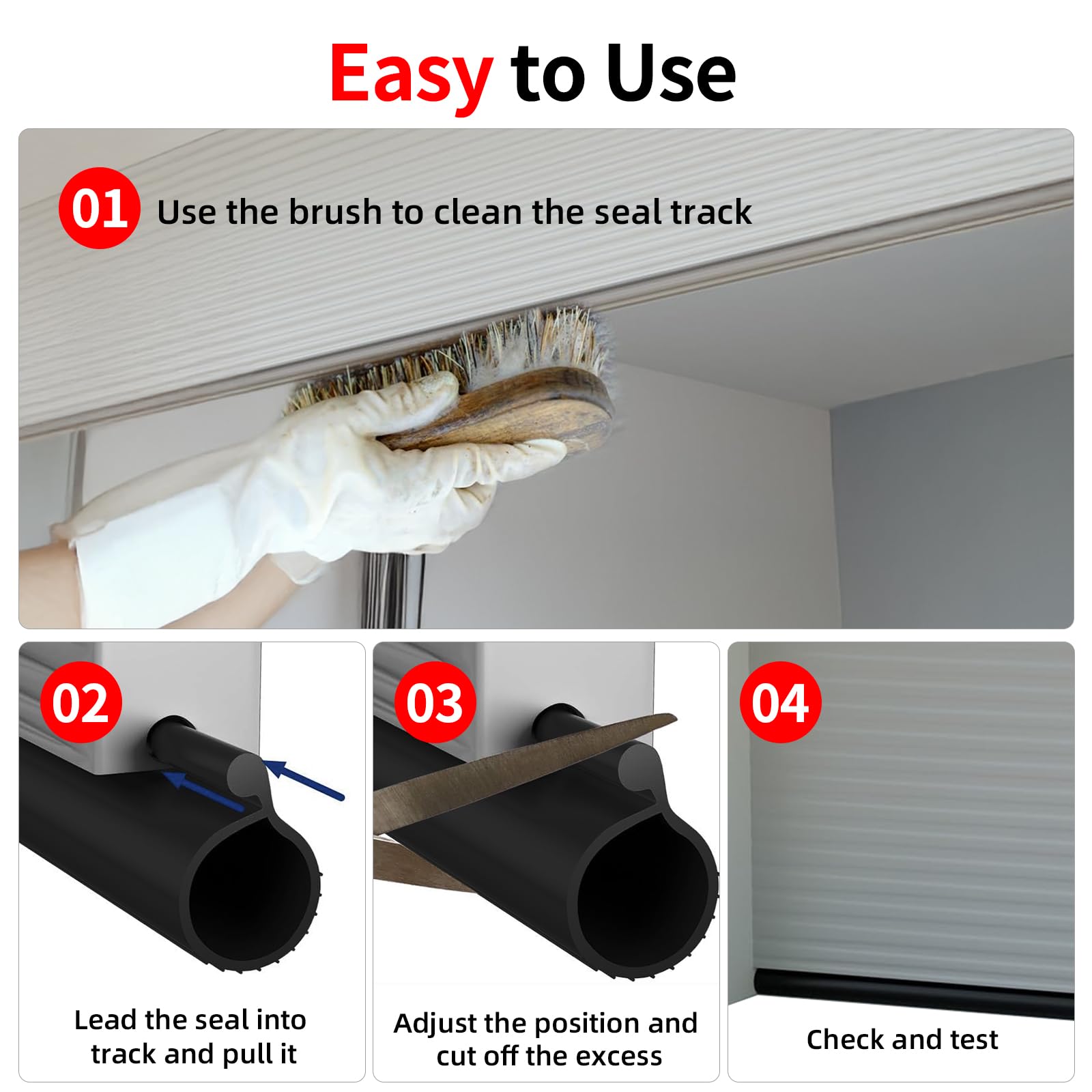 3m longueur, 0.5cm P Bulb Garage Door Seals Bottom EPDM Rubber Bottom Weather Garage Door Stripping Seal Replacement, Sceau pour porte de garage à canal unique, Noir