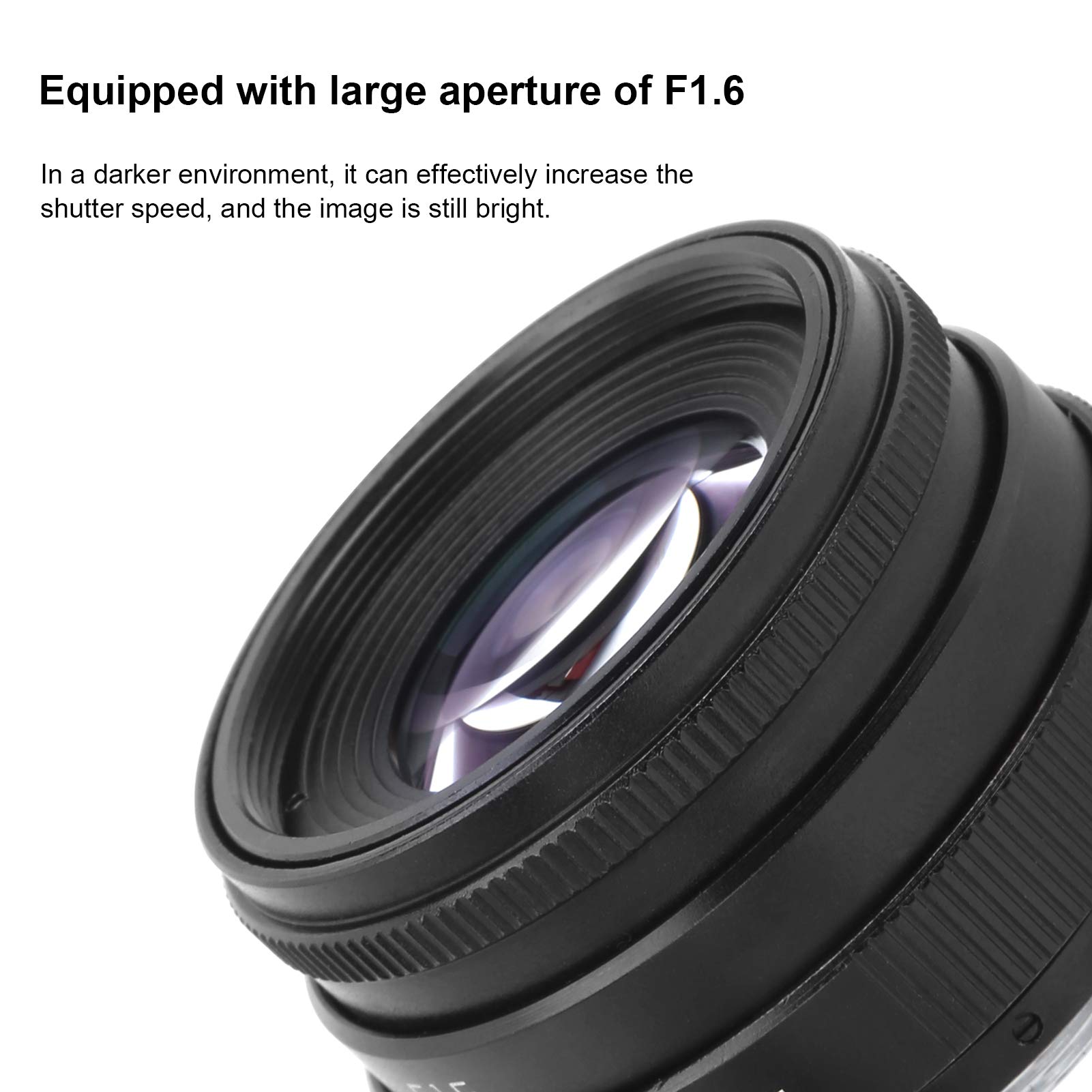 Obiettivo ad ampia apertura, attacco C F1.6 da 35 mm, vetro ottico in lega di alluminio, multistrato MC, messa a fuoco fissa manuale, accessorio per obiettivo fotocamera ritratto (nero)