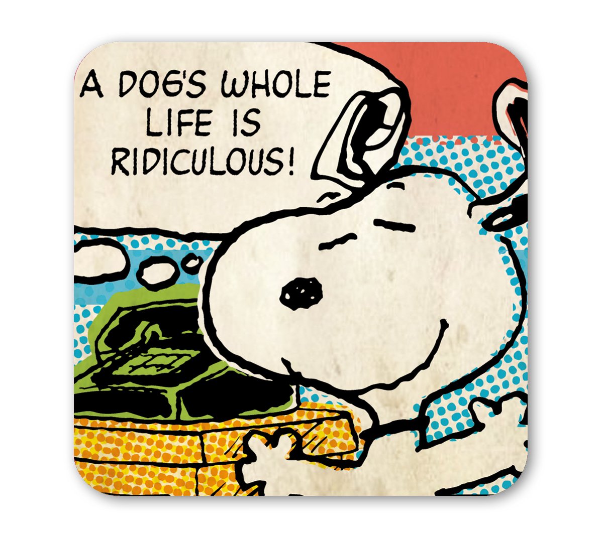 Logoshirt Multi_snoopy Logoshirt® Peanuts I Snoopy I A Dog's Life I Coaster I Drinks Mat I Cork I 10X10cm I Durable Print I Licensed Original Design