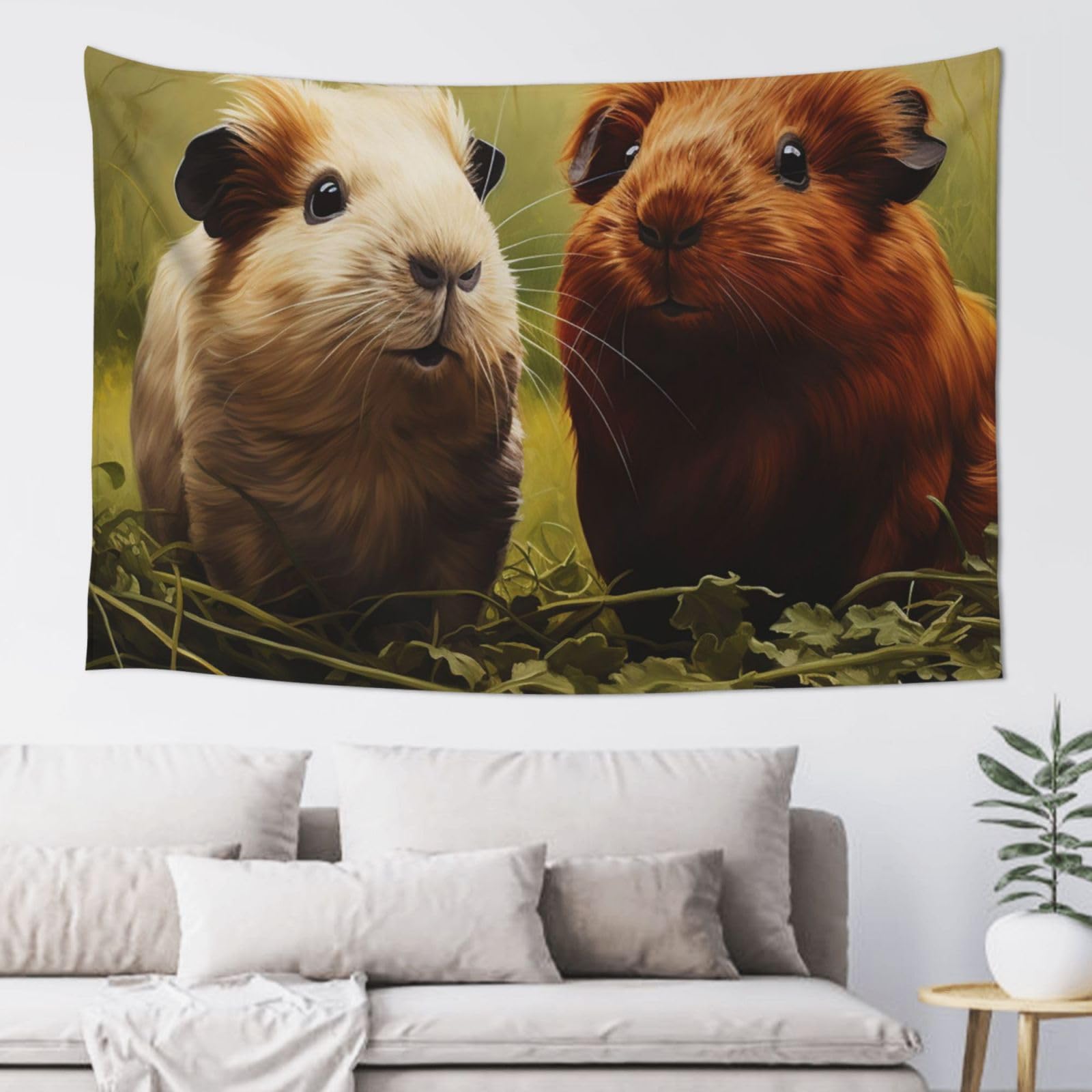 MXDLKSWPOH Tapestry 152x102 cm Art Wall Hanging for Living Room Modern Soft Aesthetic Tapestries Poster Guinea Pig on the Grass Tapestry Home Decoration Large Wall Tapestries for Bedroom Dorm Decor