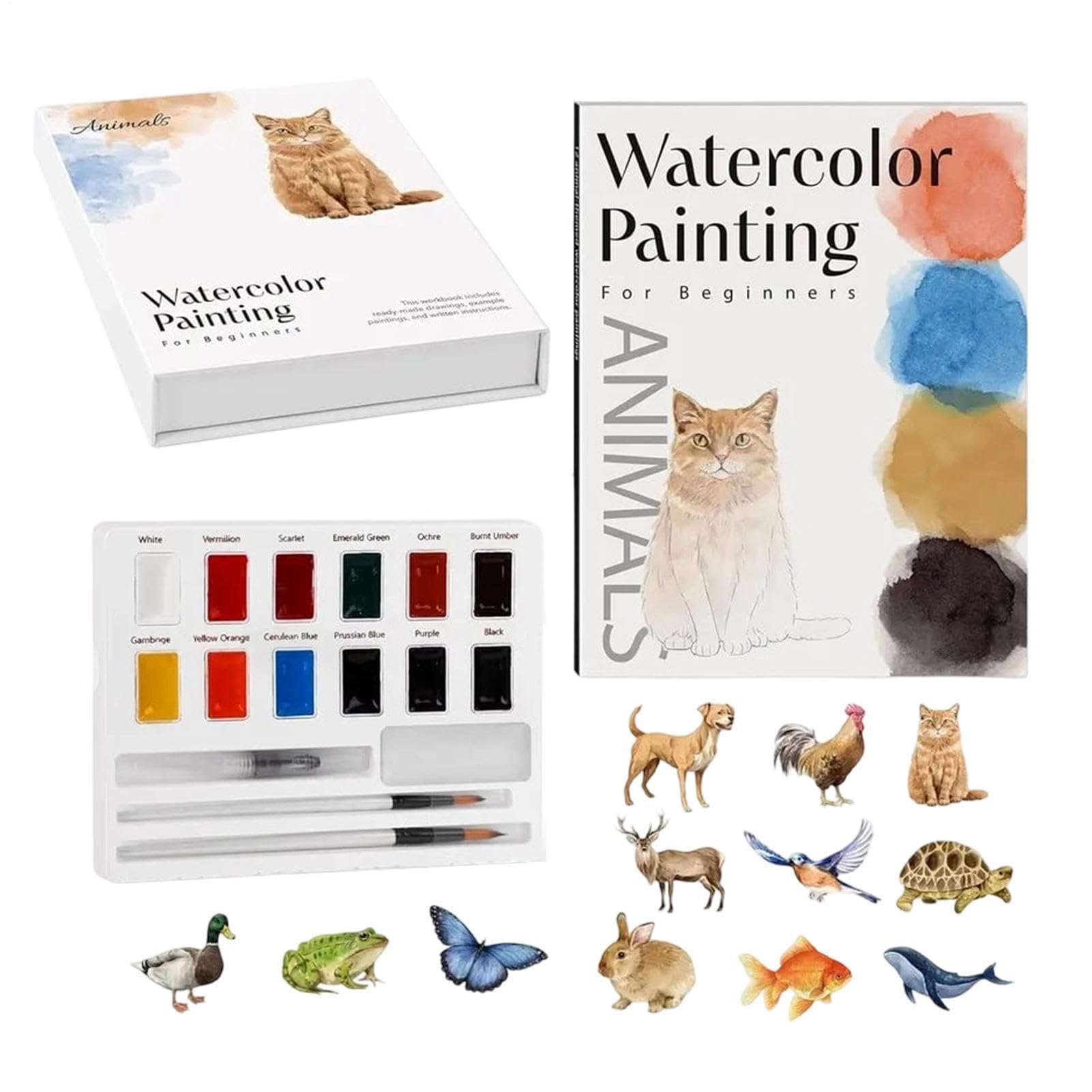 Aquarell-Malset Anfängerfreundliche Aquarell-Malprojekte mit Pinseln
