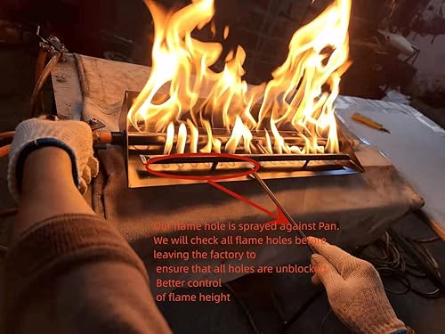 Miniatura 5 de Americangaslos - Quemador de 18 a 24 pulgadas para chimenea de gas, quemador de gas para fogatas de gas, troncos de gas, quemador de propano (18