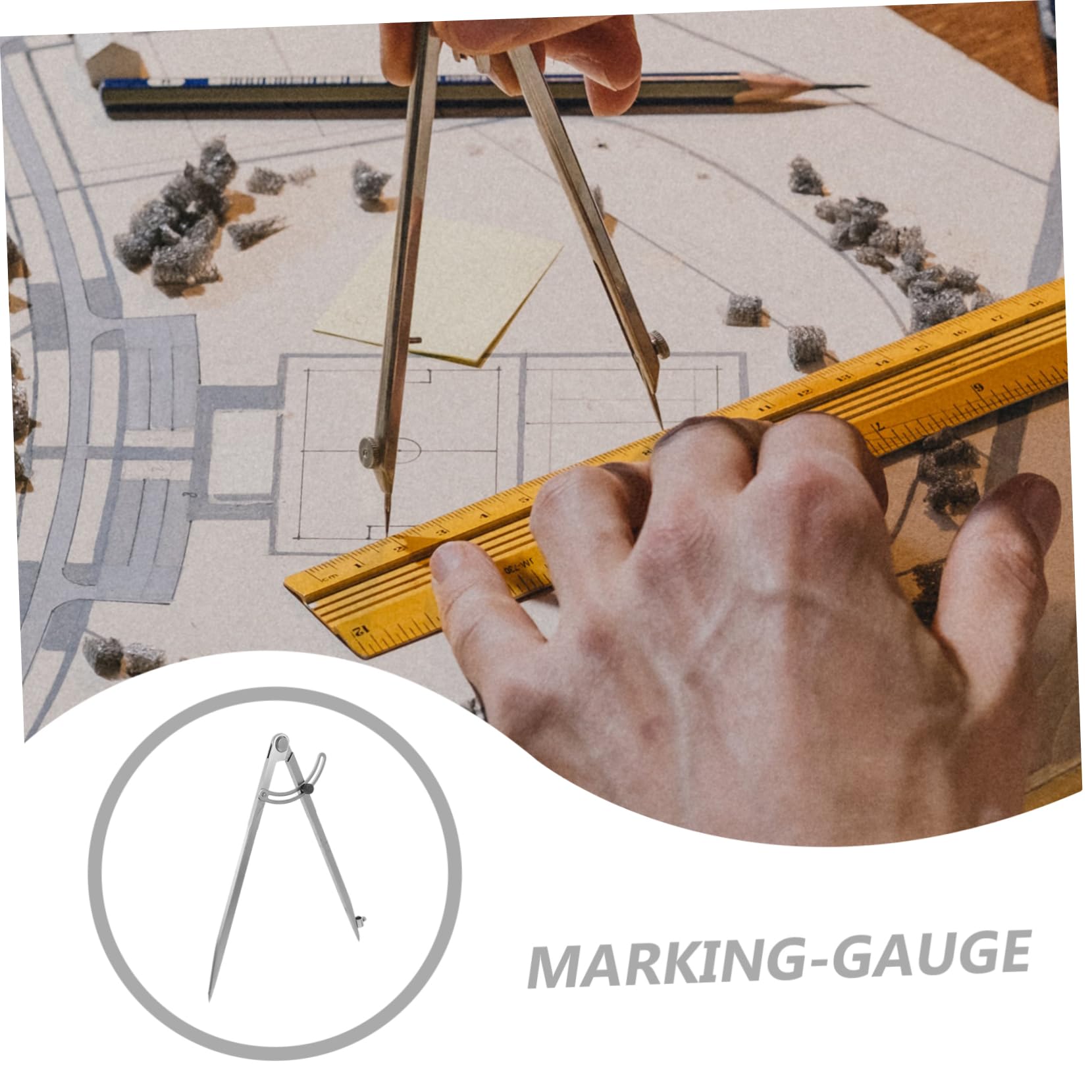 Angoily 5 Pièces Compas de Portable avec Support Stylo Outil pour Étudiants et Artistes pour Bricolage