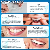 Vista 8 de Tiras blanqueadoras de dientes, blanqueador de dientes, sin peróxido, 28 tiras blancas seguras para el esmalte, 14 tratamientos de blanqueamiento