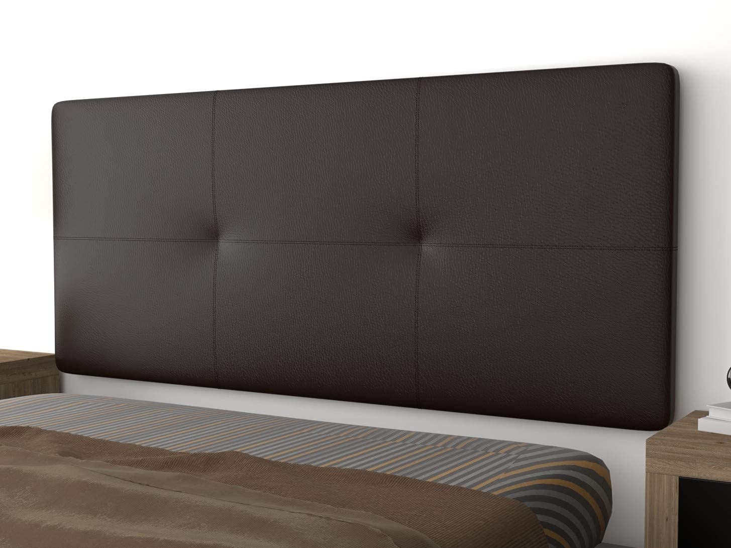 LA WEB DEL COLCHON Cabezal Cama Andrea Tapizado Acolchado 8 cm con Fijación a Pared – Cabecero de Cama Suave y Elegante – Cama de 80 (90 x 70 cms) Blanco Polipiel – Cabeceros Acolchados — view 51