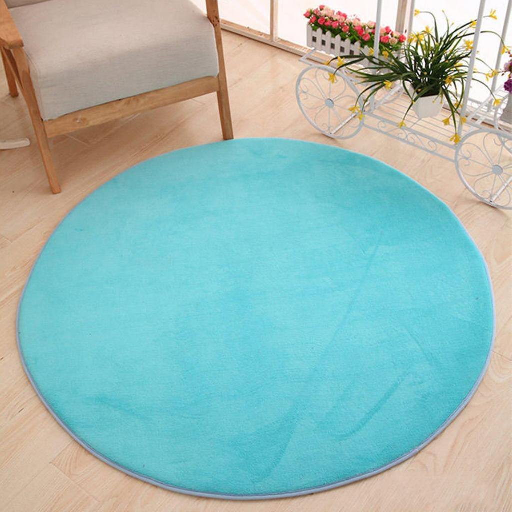 100 cm morbido peluche bambini tenda tappeto tappeto tappeto cuscino camera da letto – rotondo blu, come descritto