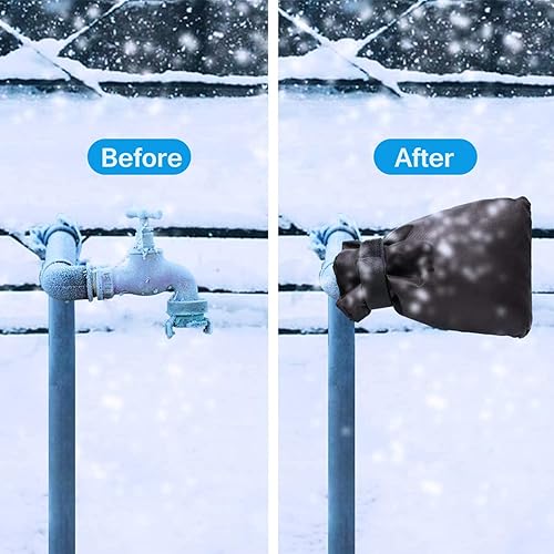 Miniatura 8 de Fundas de grifo para exteriores para invierno, 8.3 pulgadas de alto x 6 pulgadas de ancho, calcetines gruesos para grifo de jardín para protección