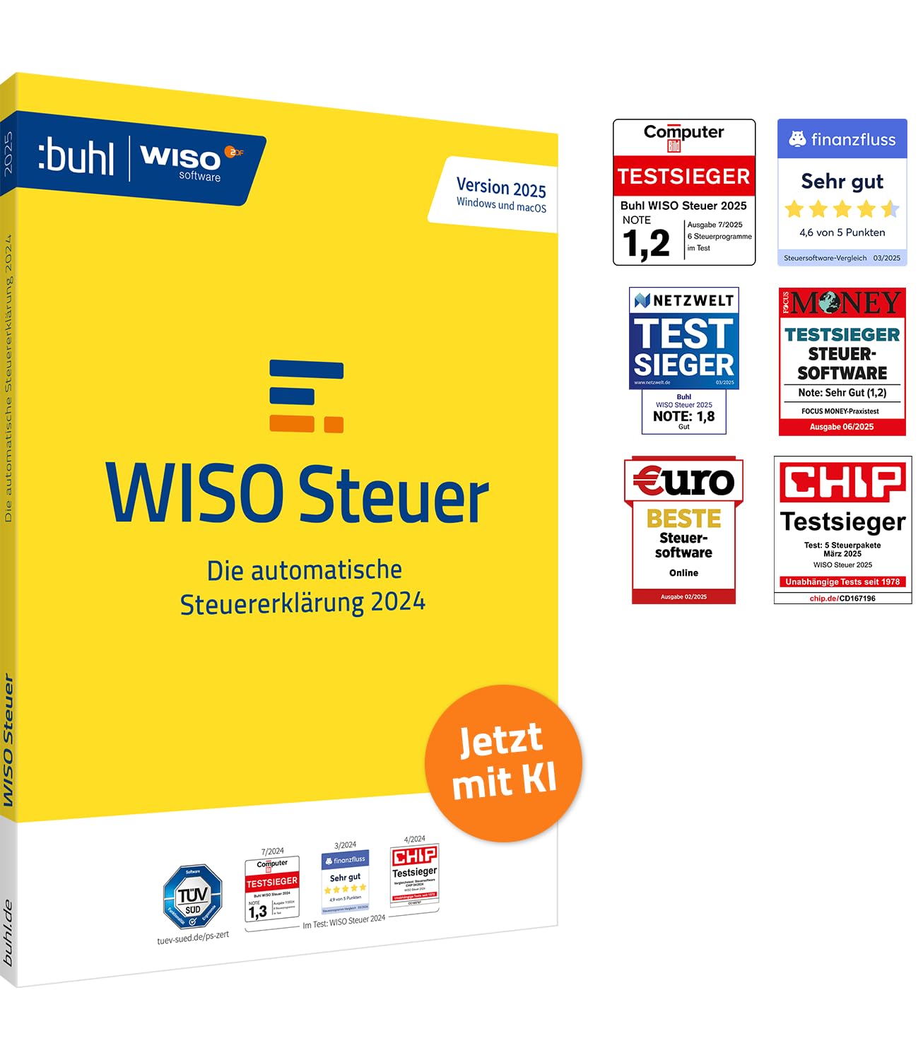 WISO Steuer 2025 (für Steuerjahr 2024) Für Windows Mac Smartphones und Tablets | Digitaler Download