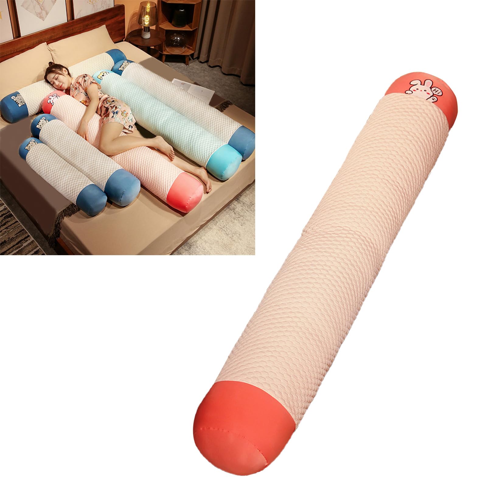 Removable Washable Soft Long Body Pillow for Better Sleep, Breathable Plush Pillow for Children Teens Adults (#3)
