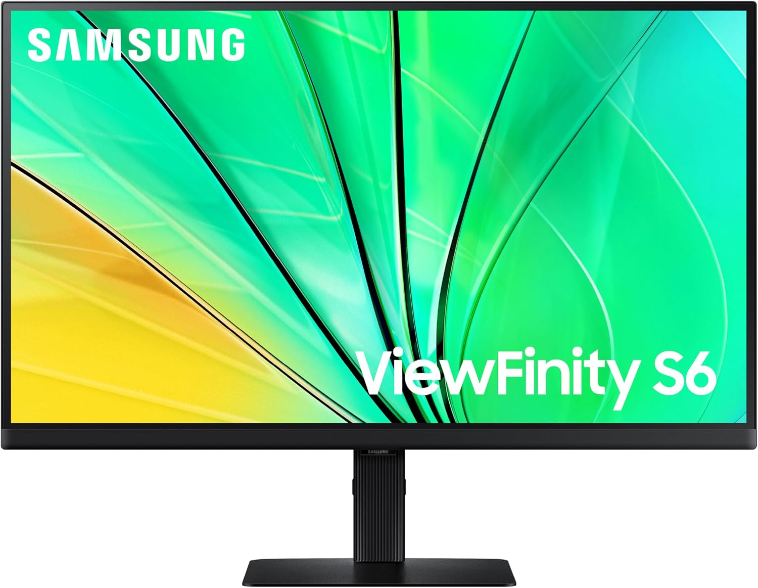 27" ViewFinity S6 (S60D) Series QHD High Resolution Computer Monitor, 100Hz, HDR10, Multiple Ports w/ HDMI, DisplayPort, USB-A, Easy Setup, Height Adjustable Stand, LS27D606EANXGO, 2024
