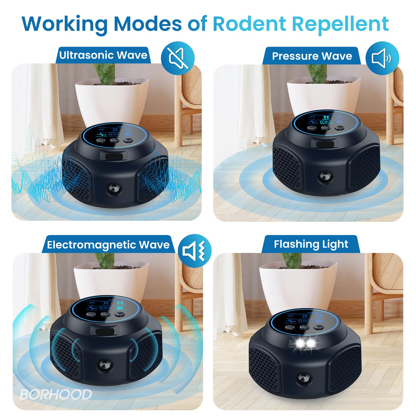 Trappole per topi da interni a ultrasuoni per casa, dispositivo a ultrasuoni per roditori, repellente per roditori, per scarafaggi, scoiattoli, topi, formiche, ragni, ratti, insetti 12