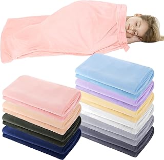 Breling 10 Pcs Baby Kids Blanket Bulk for Girls Boys - 40 x 60 Inch Toddler Nap Fleece Daycare Cot Blanket - Soft Cozy for Classroom, Preschool, Kindergarten, Nursery Rest Time, 10 Colors