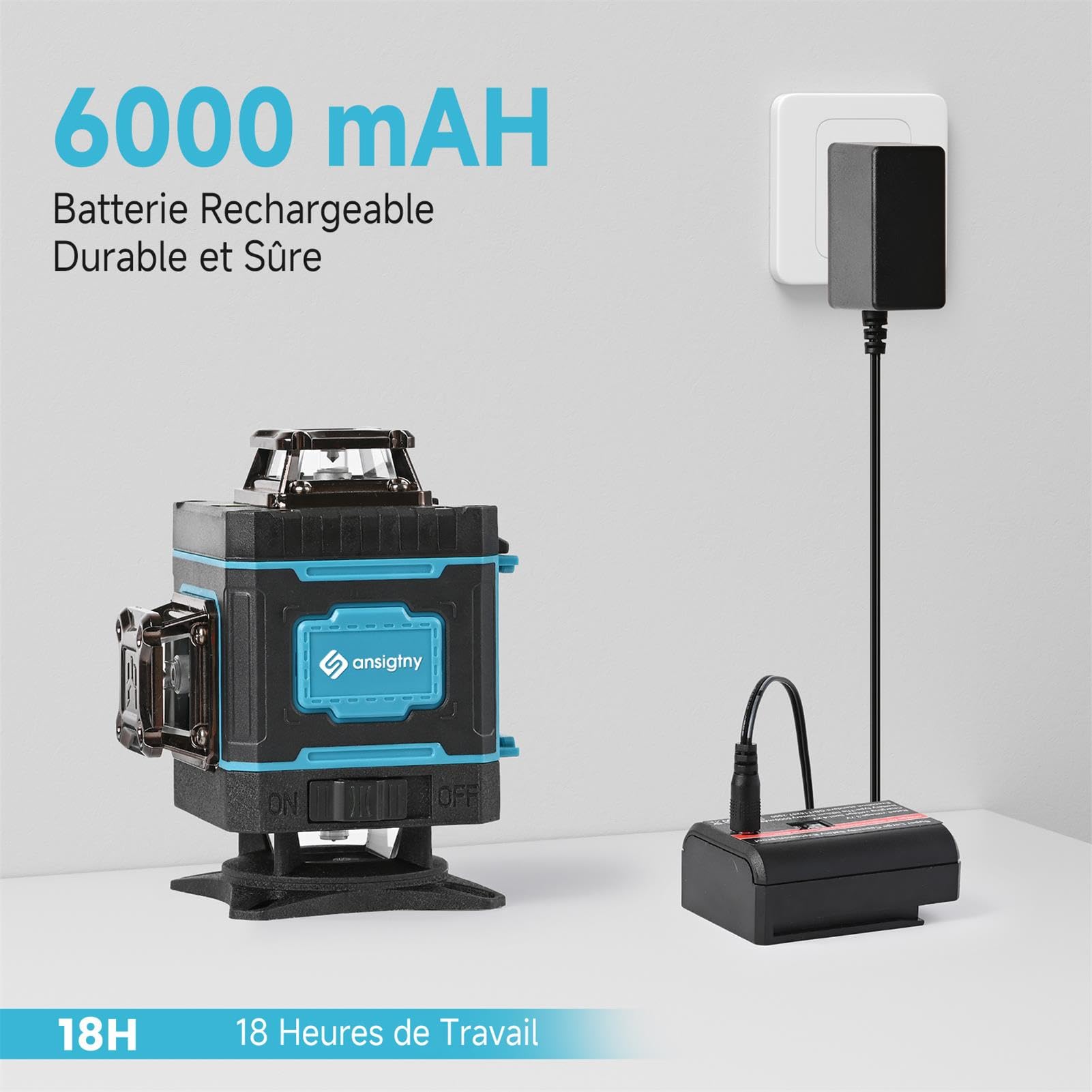 Niveau Laser avec Trepied, 4 x 360 ° Autonivelant Niveaux Laser Chantier 4D 16 Lignes Vert Laser Rotatif Professionnel Laser Level en Croix avec 1.5 M Trépied, Rechargeable Batterie 6000mAh