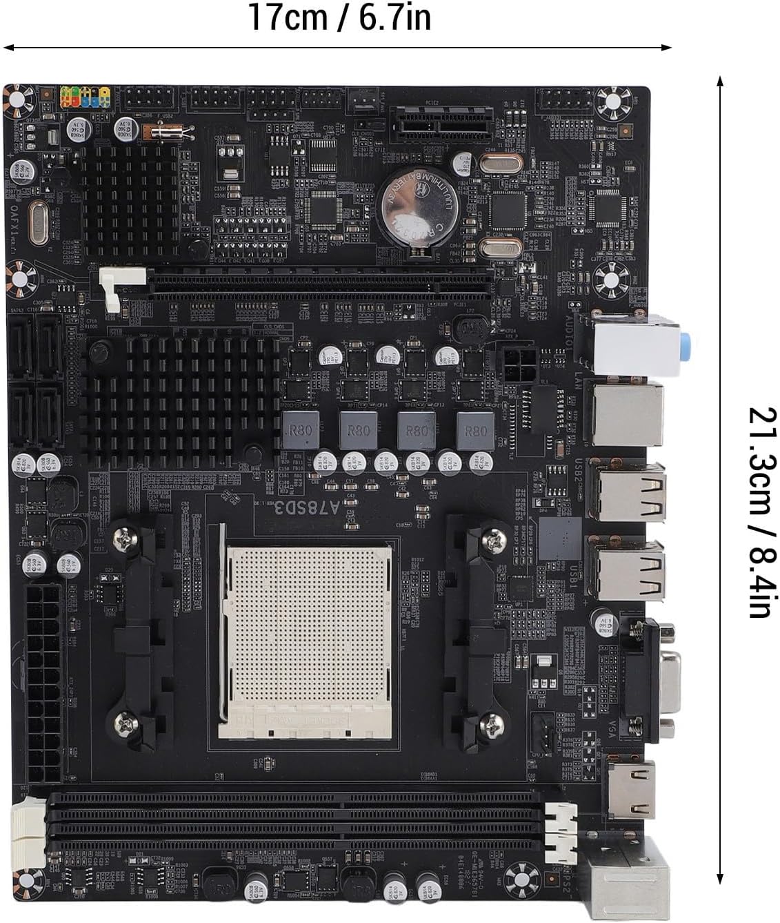 Denash A78SD3 Motherboard dimensions