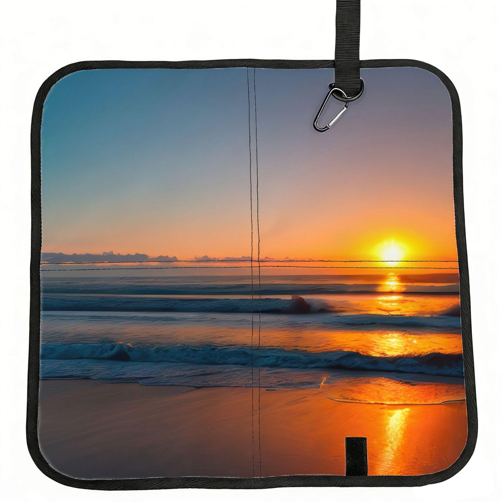 NImongt Beautiful Sunrise Ocean Print Portable Chair Pad Foldable Seat Cushion Outdoor Seating Office Picnic Camping