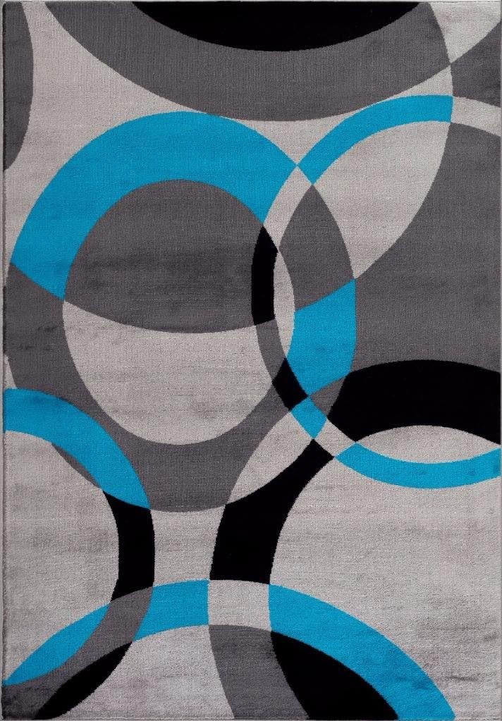 1011 Turquoise Cream Green 5'2x7'2 Rust Abstract Area Rug Carpet