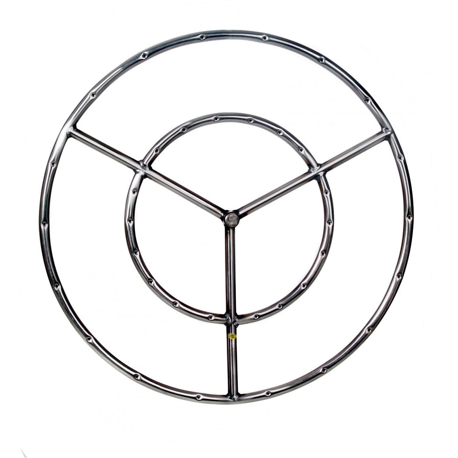 22-inch Stainless Round Double Natural Gas Fire Pit Ring Burner