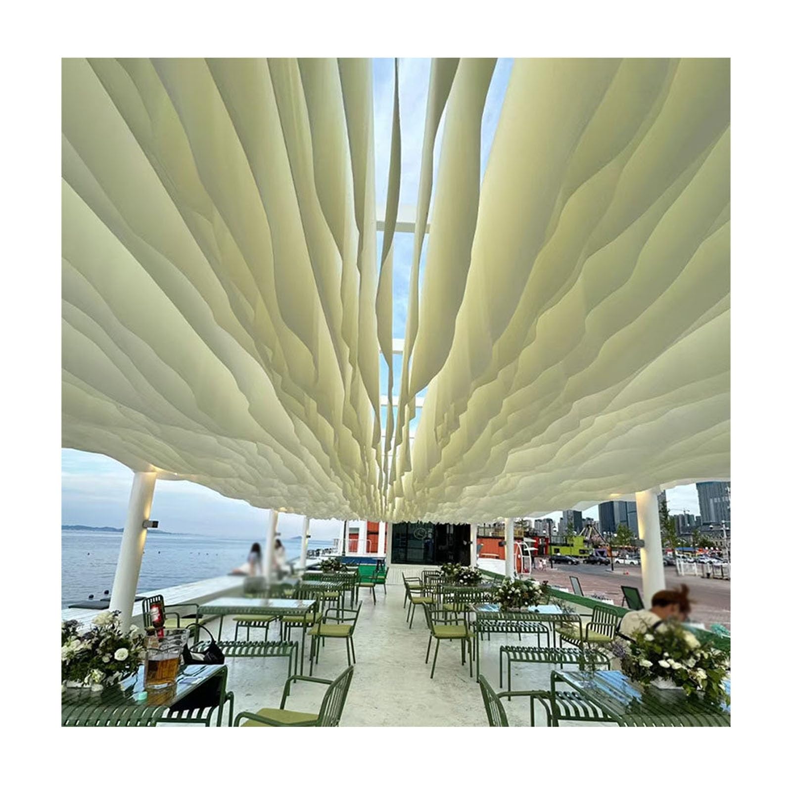 VOLURE Voile Gauze Ceiling Drapes, Voile Ceiling Drapes 500x30-100cm For Wedding Party Decor(Style 8,500x90cm)