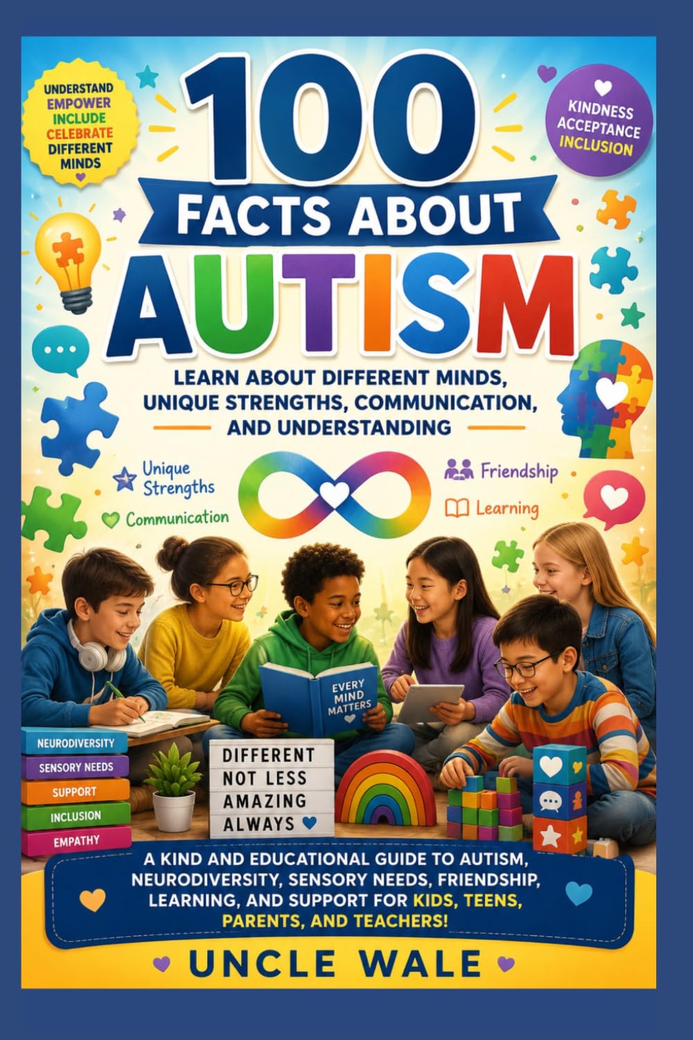 100 Facts About Autism: Learn About Different Minds, Unique Strengths, Communication, and Understanding: A Kind and Educational Guide to Autism, Neurodiversity, Sensory Needs, Friendship, Learning,