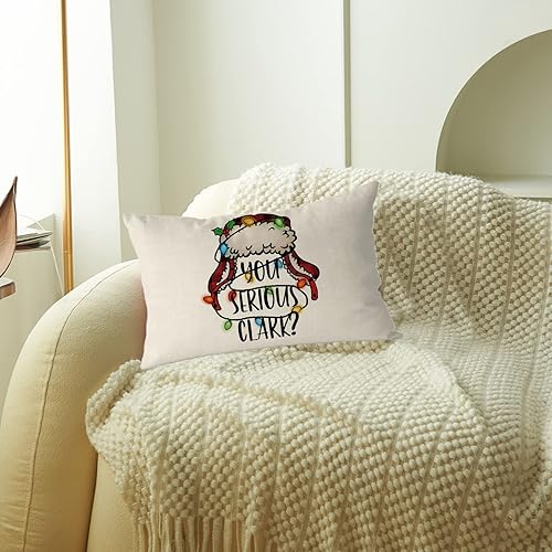 Miniatura 2 de Fundas de almohada de Navidad de 20 x 12 pulgadas almohadas You Serious Clark de invierno decoración del hogar sala de estar casa funda de cojín