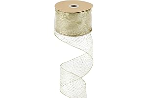 MEEDEE Glitter Gold Polka Dot Christmas Ribbon