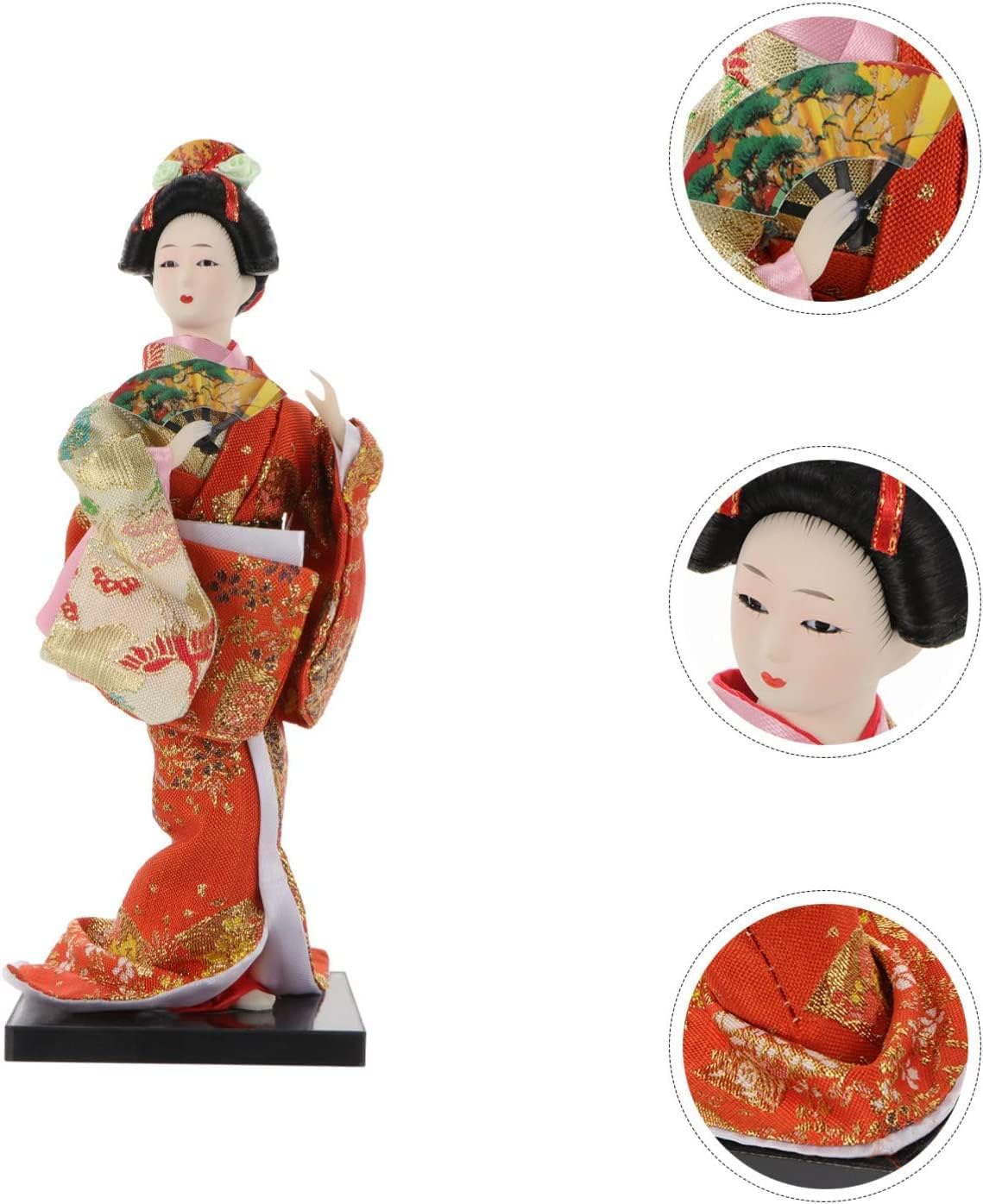 AAPIE 1pc Japanese Decor Oriental Decor Orange Geisha Doll Collectibles Figurines for Restaurant Home Car Decoration