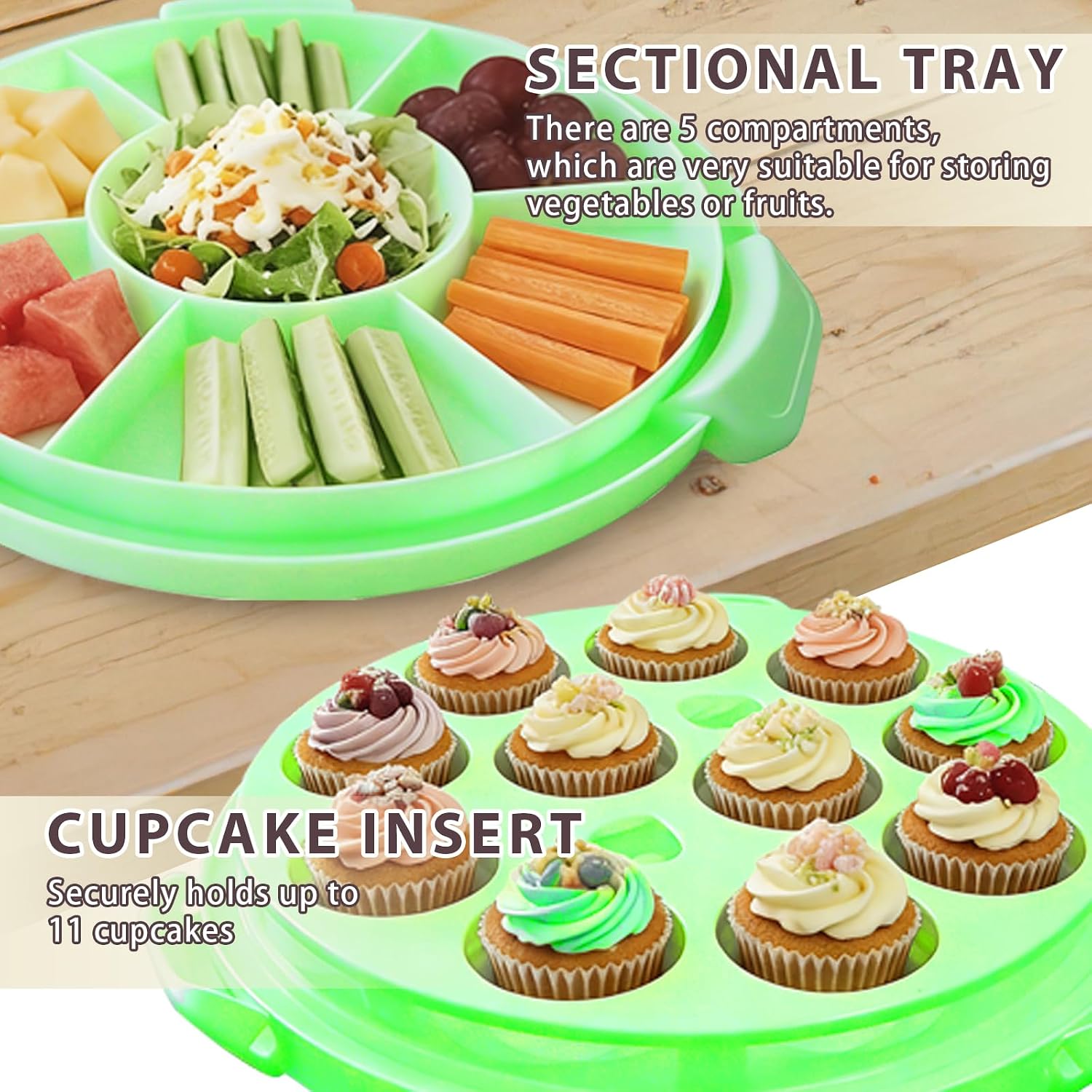 Plastic Cake Carrier with Lid and Handle, Multipurpose Cake Stand image 3