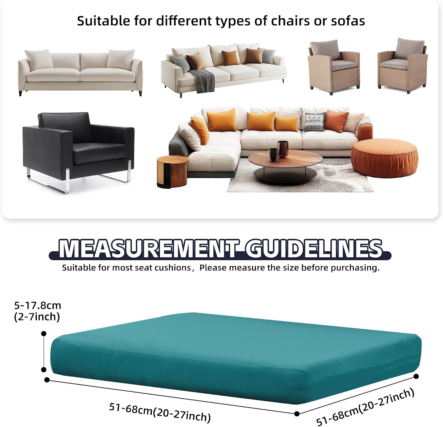 12Pcs Patio Cushion Covers,Outdoor Cushions Covers,Stretch Cushion Covers Replacement, Washable and Reusable Furniture Protectors(Peacock Blue)